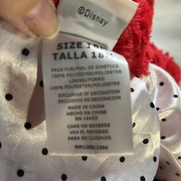 Disney Minnie Red Furry Buttoned Furry Jacket Size 18 Months - Picture 5 of 7